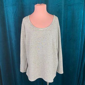 Lane Bryant Striped Sheer Split Back Sweater